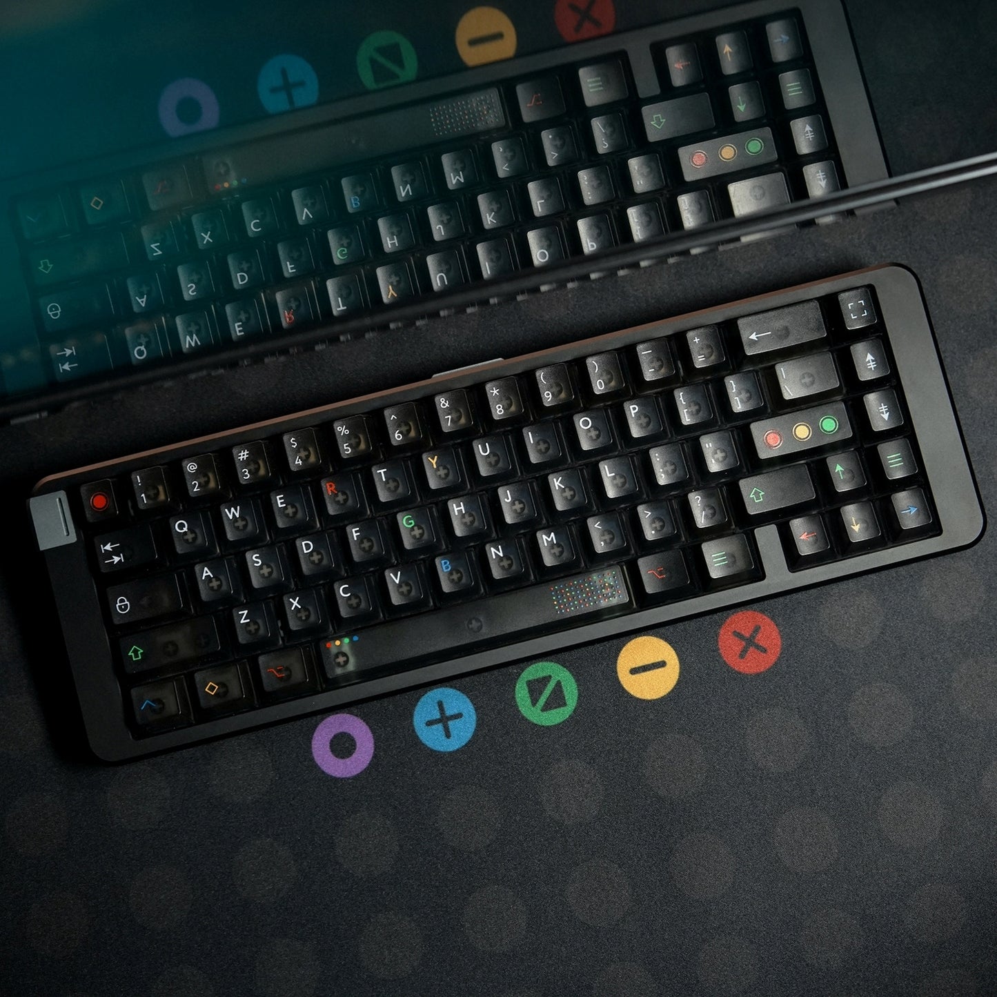 Clear Black Retro Lights Cherry Keycaps