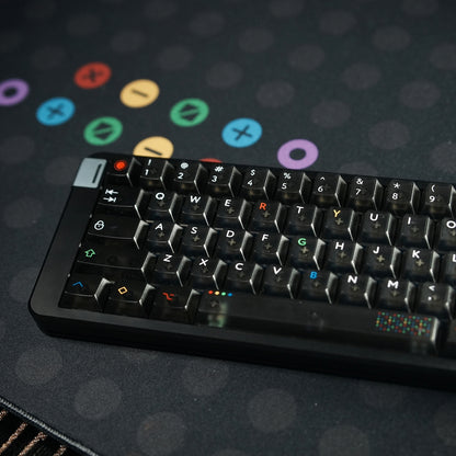 AiFei Clear Black Retro Lights Cherry Keycaps