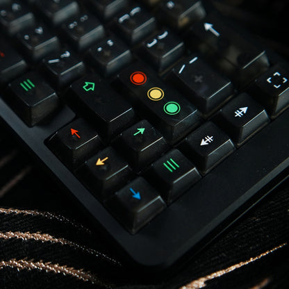 AiFei Clear Black Retro Lights Cherry Keycaps