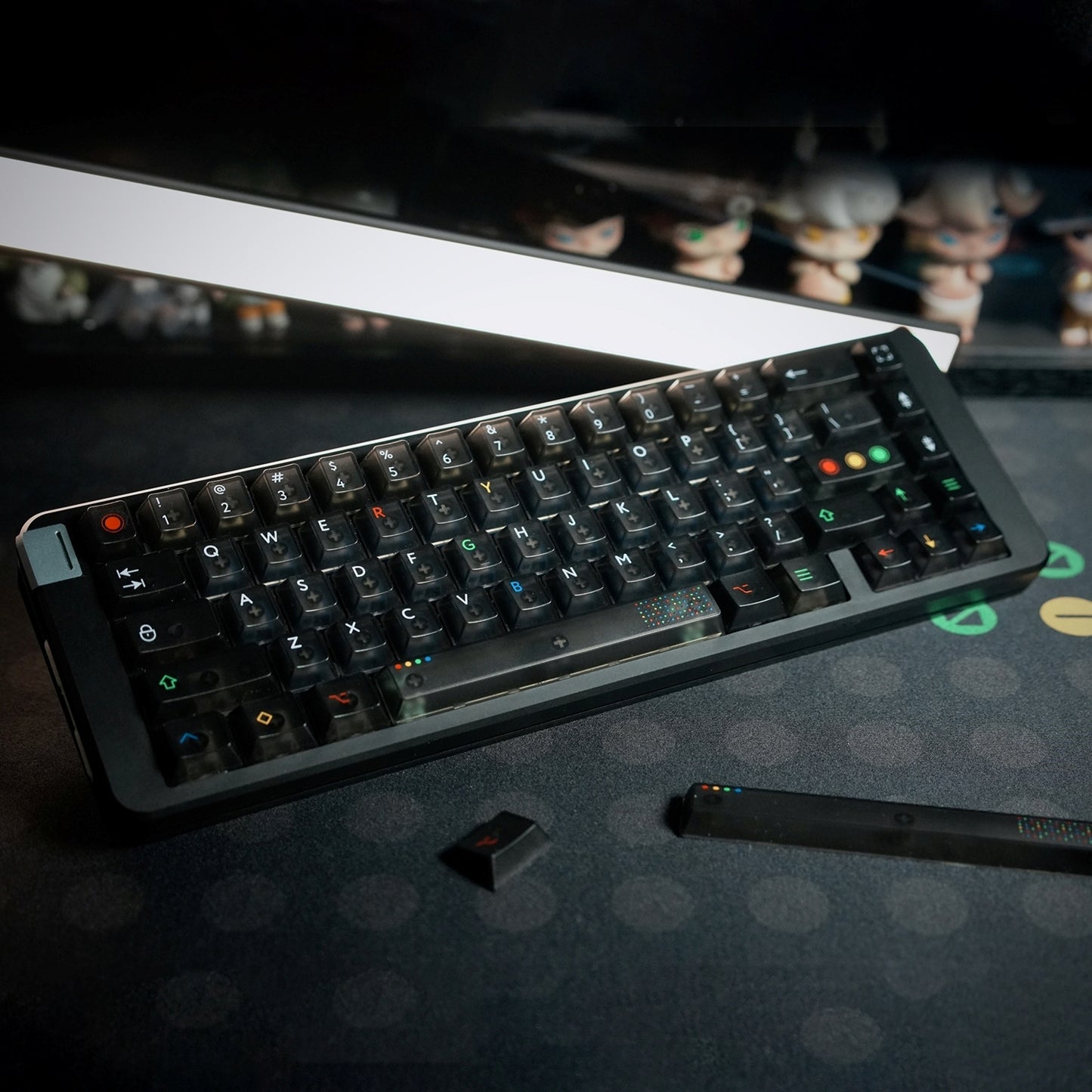 Clear Black Retro Lights Cherry Keycaps