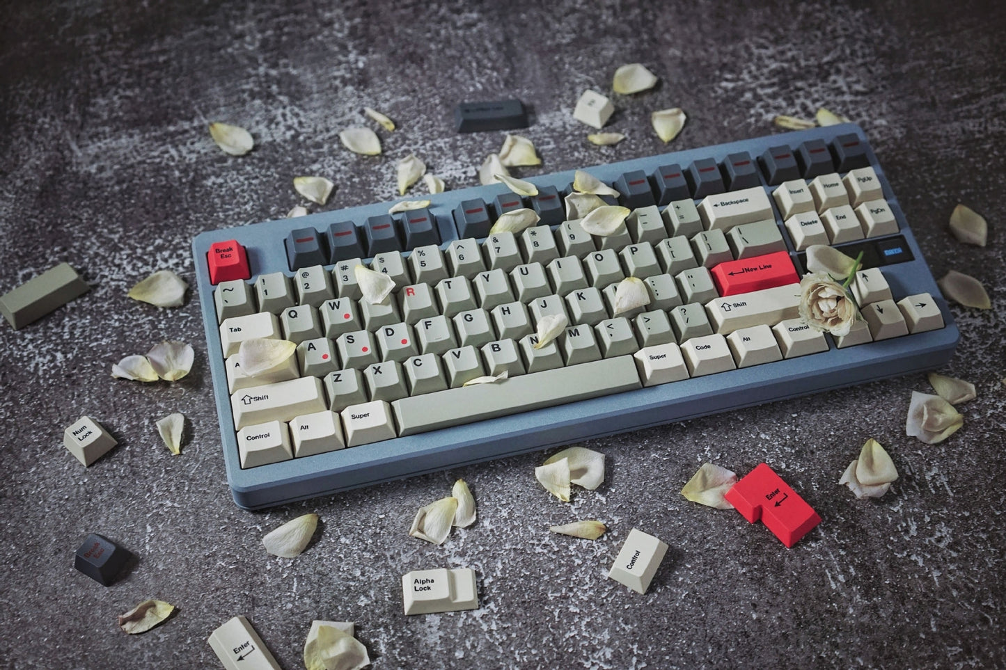 PREMIUM Red Light Cherry PBT Keycaps With PBT Storage Box