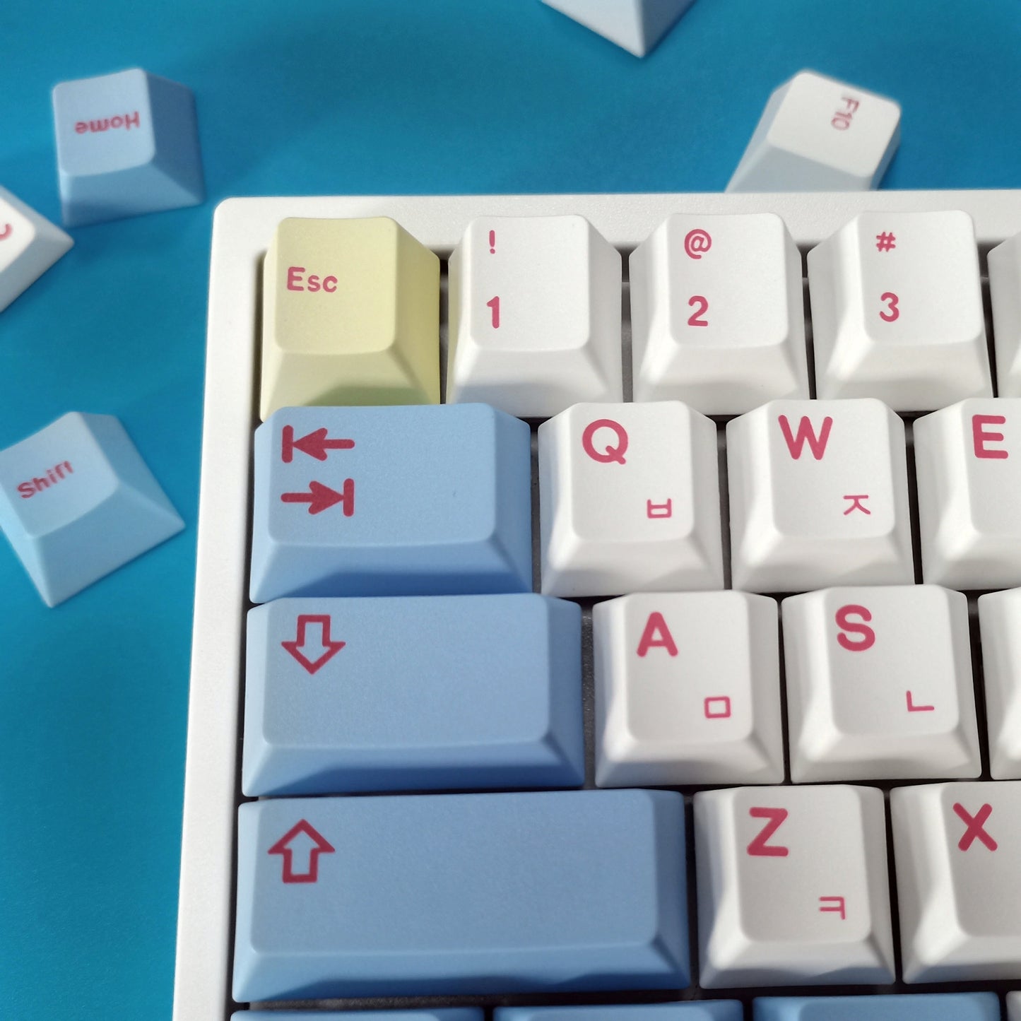 Periwinkle Petals Korean Cherry PBT Keycaps