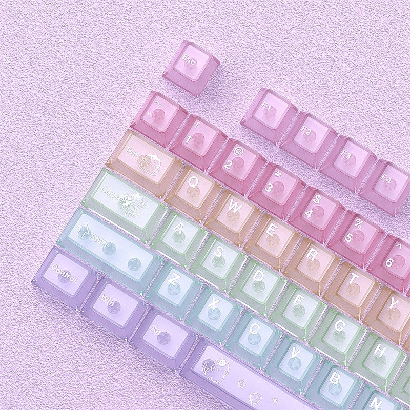 Pastel Cloud Candy Matte Translucent Cherry keycaps