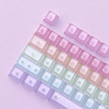 Pastel Cloud Candy Matte Translucent Cherry keycaps