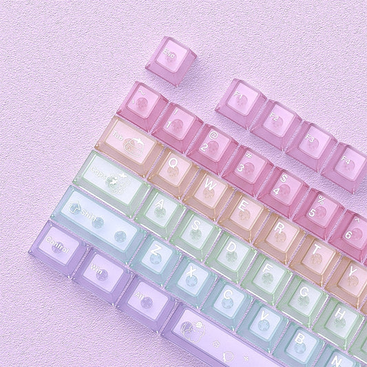 Pastel Cloud Candy Matte Translucent Cherry keycaps