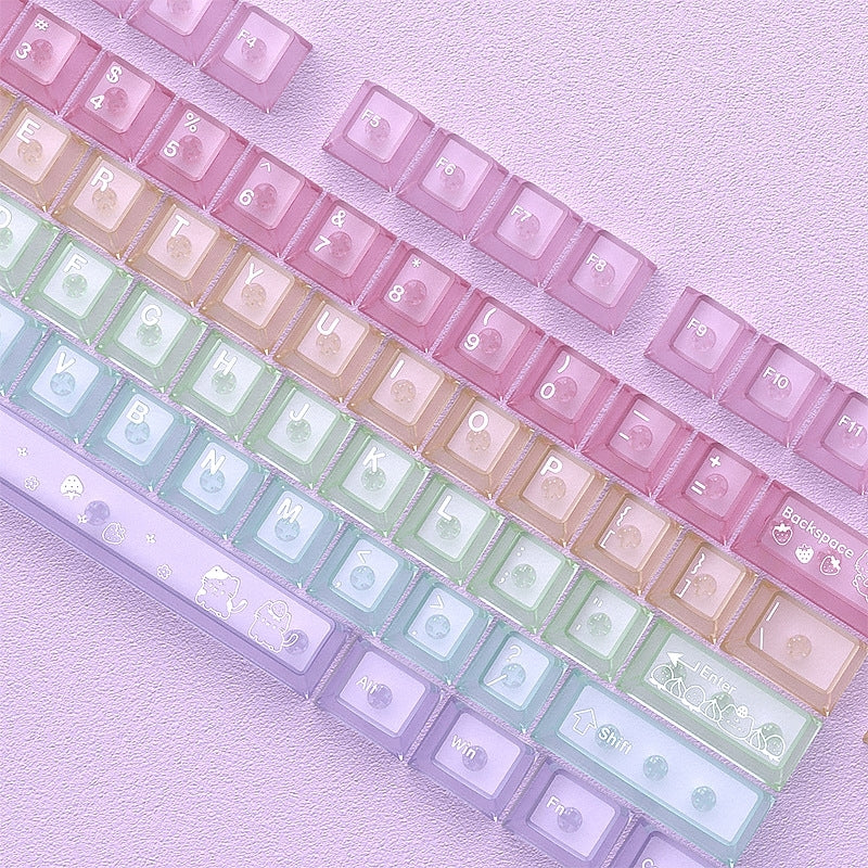 Pastel Cloud Candy Matte Translucent Cherry keycaps