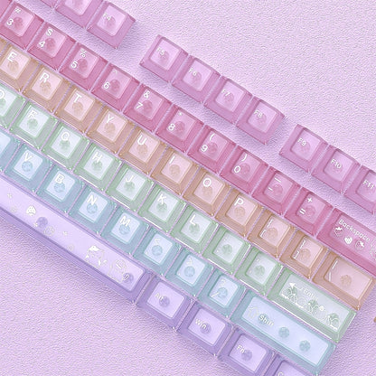 Pastel Cloud Candy Matte Translucent Cherry keycaps