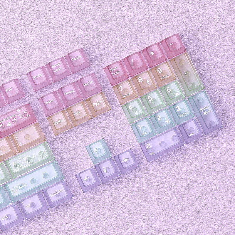 Pastel Cloud Candy Matte Translucent Cherry keycaps
