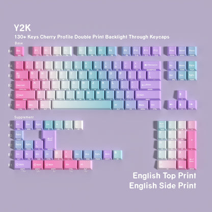 Aurora Y2K Cherry  Dual Legends Backlit Keycaps