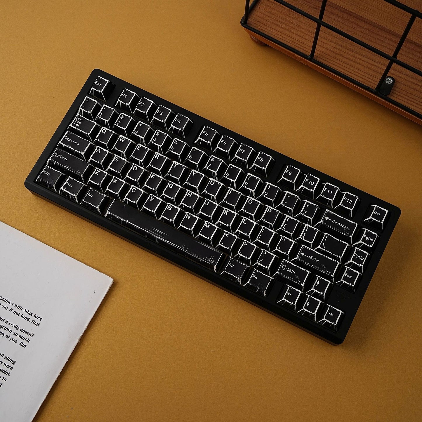 Comic Black Dual Legends Backlit Keycaps