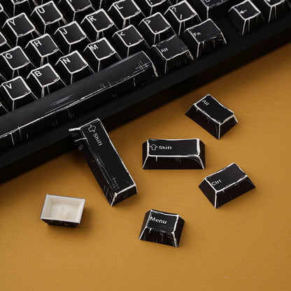 Comic Black Dual Legends Backlit Keycaps