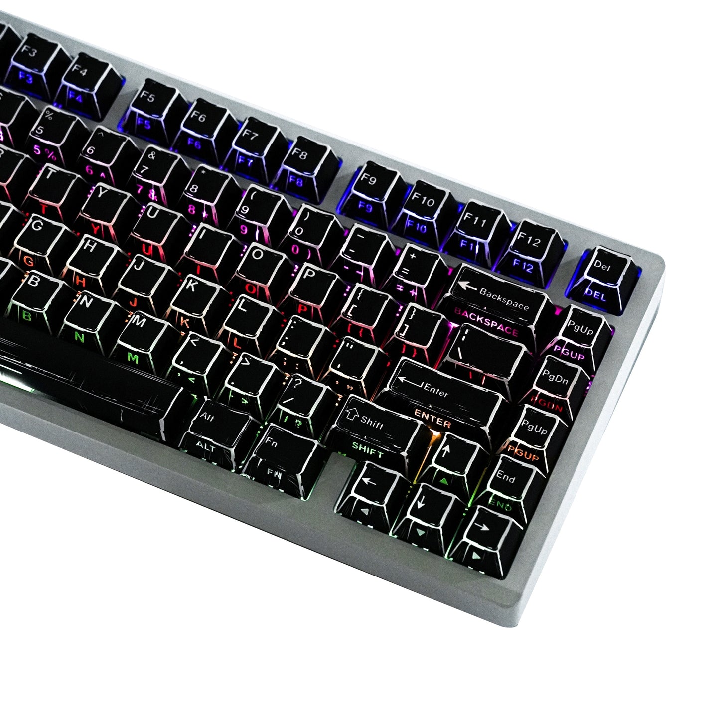 Comic Black Dual Legends Backlit Keycaps