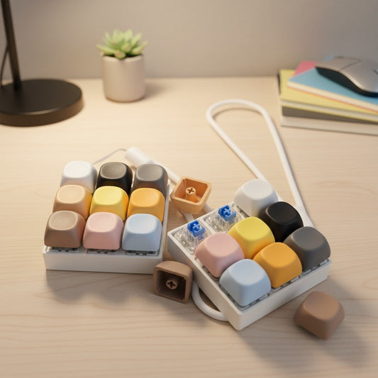 9 Keys MOA Keycaps Stress Relief Toy With Lanyard