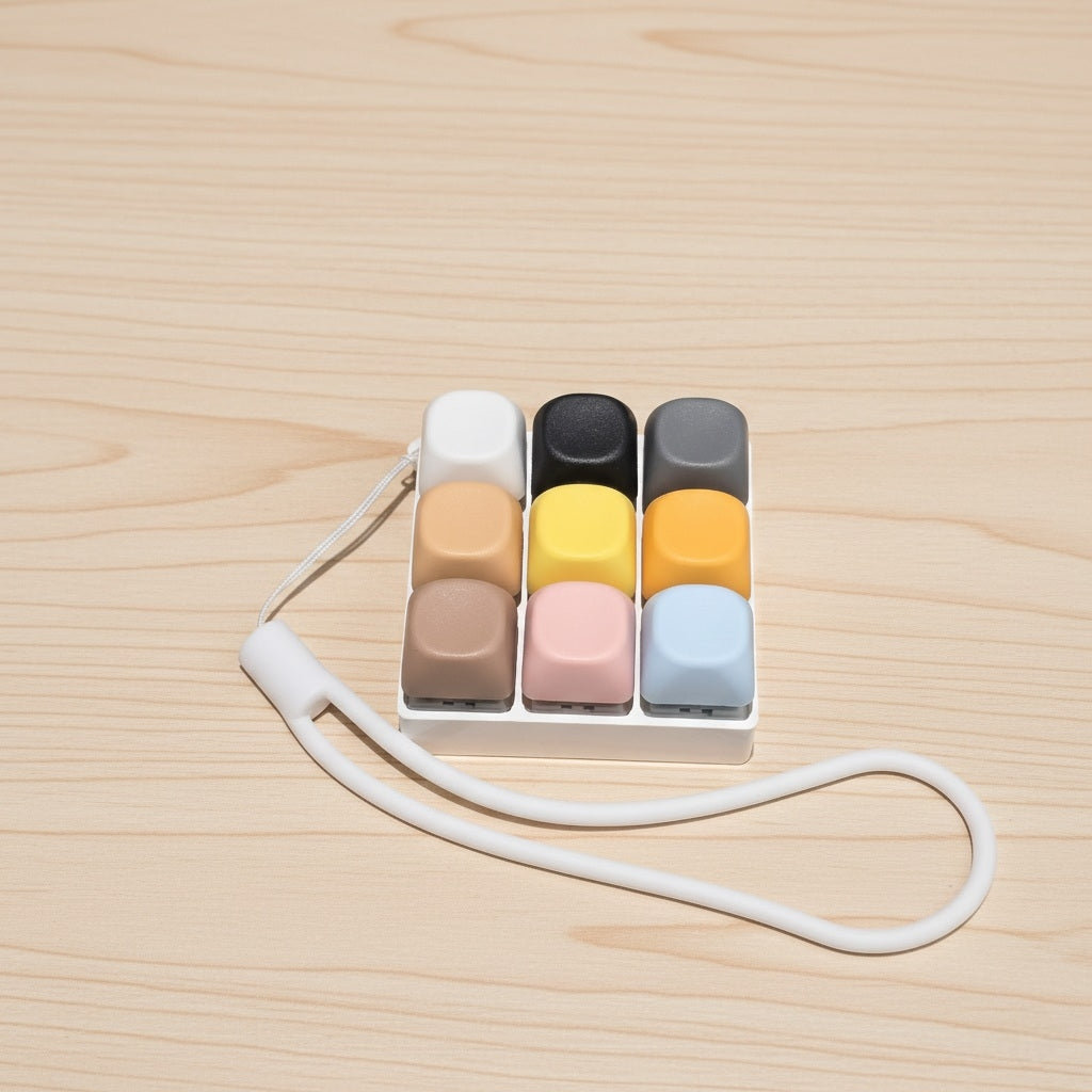 9 Keys MOA Keycaps Stress Relief Toy With Lanyard