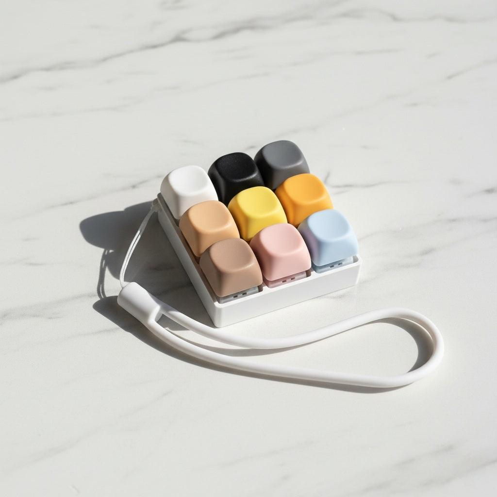 9 Keys MOA Keycaps Stress Relief Toy With Lanyard