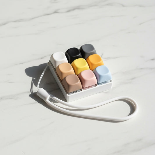 9 Keys MOA Keycaps Stress Relief Toy With Lanyard