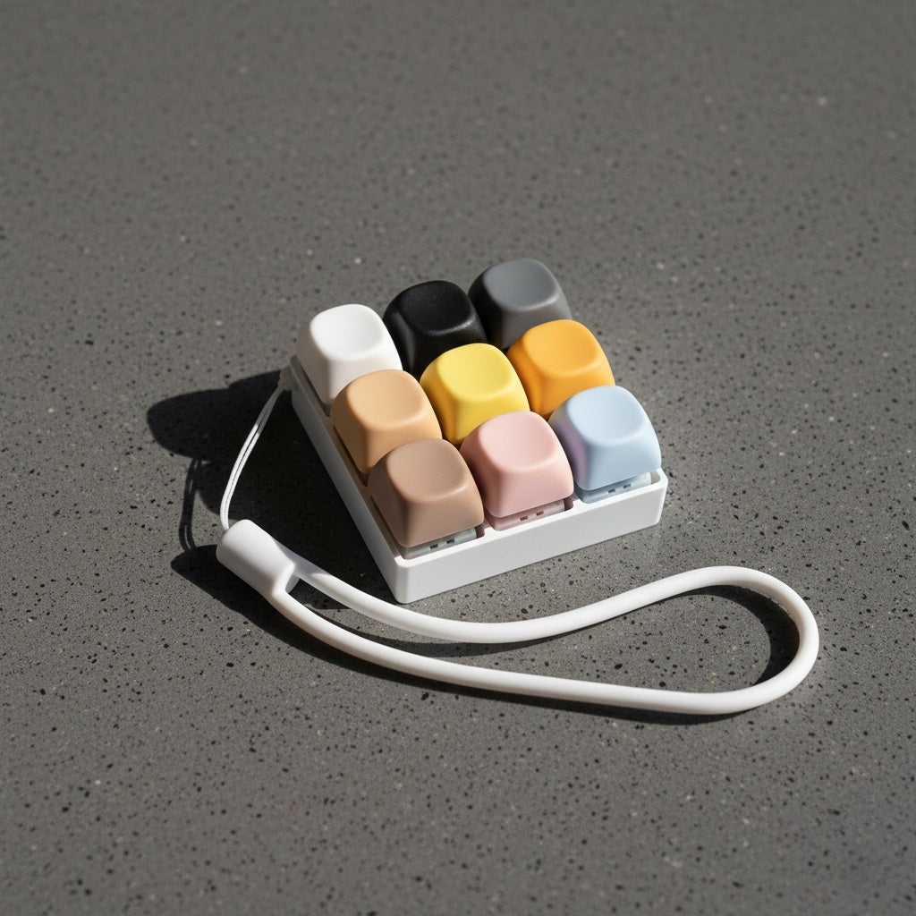 9 Keys MOA Keycaps Stress Relief Toy With Lanyard