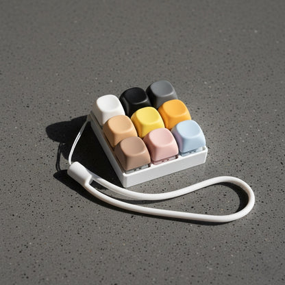 9 Keys MOA Keycaps Stress Relief Toy With Lanyard