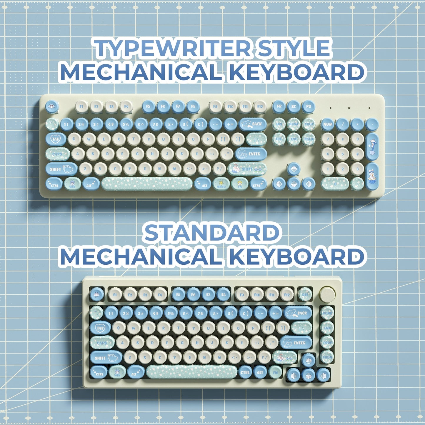 Bottlecap Paws & Pearls Round PBT Keycaps