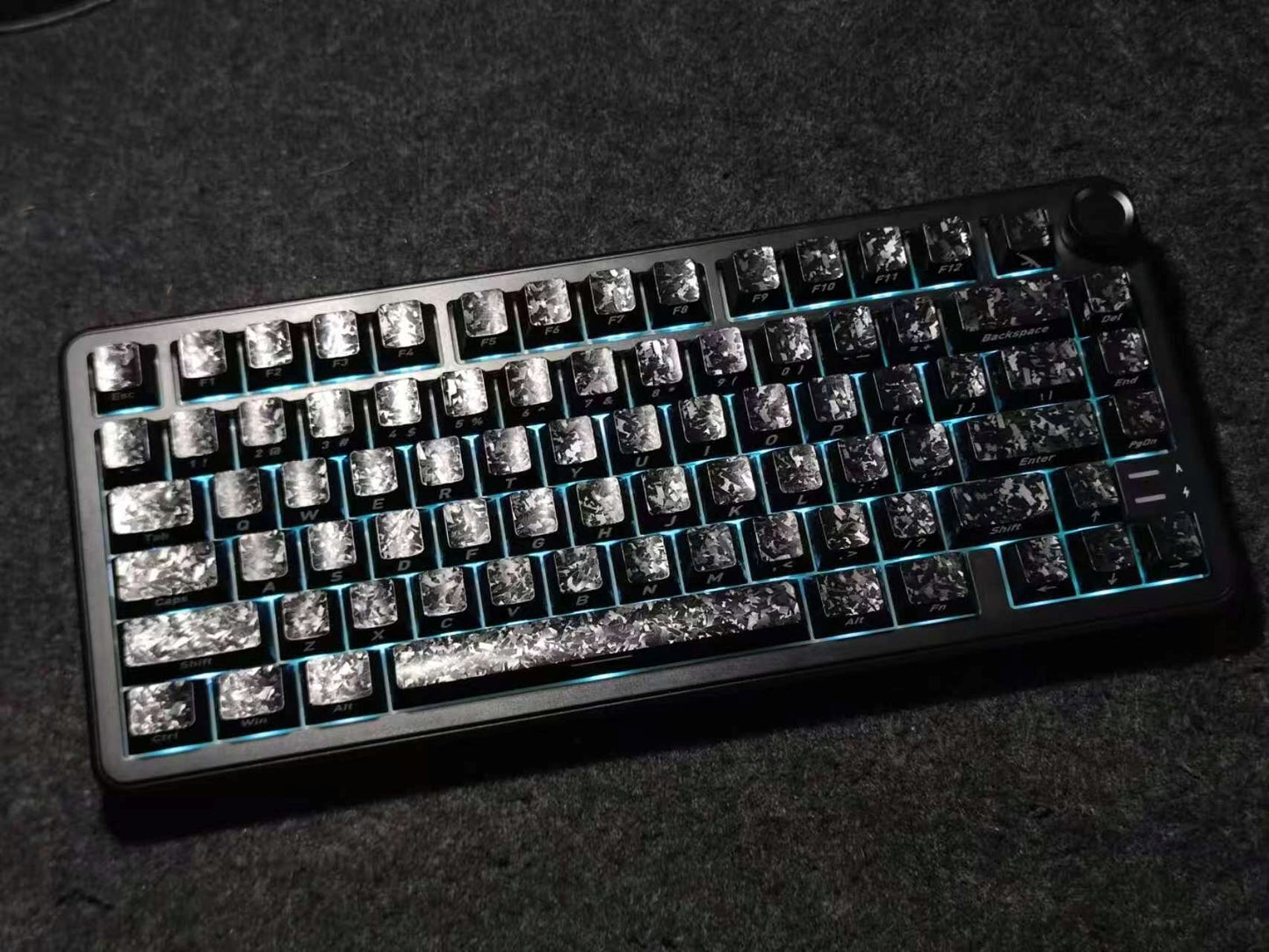 Carbon Fiber Texture Cherry Keycaps