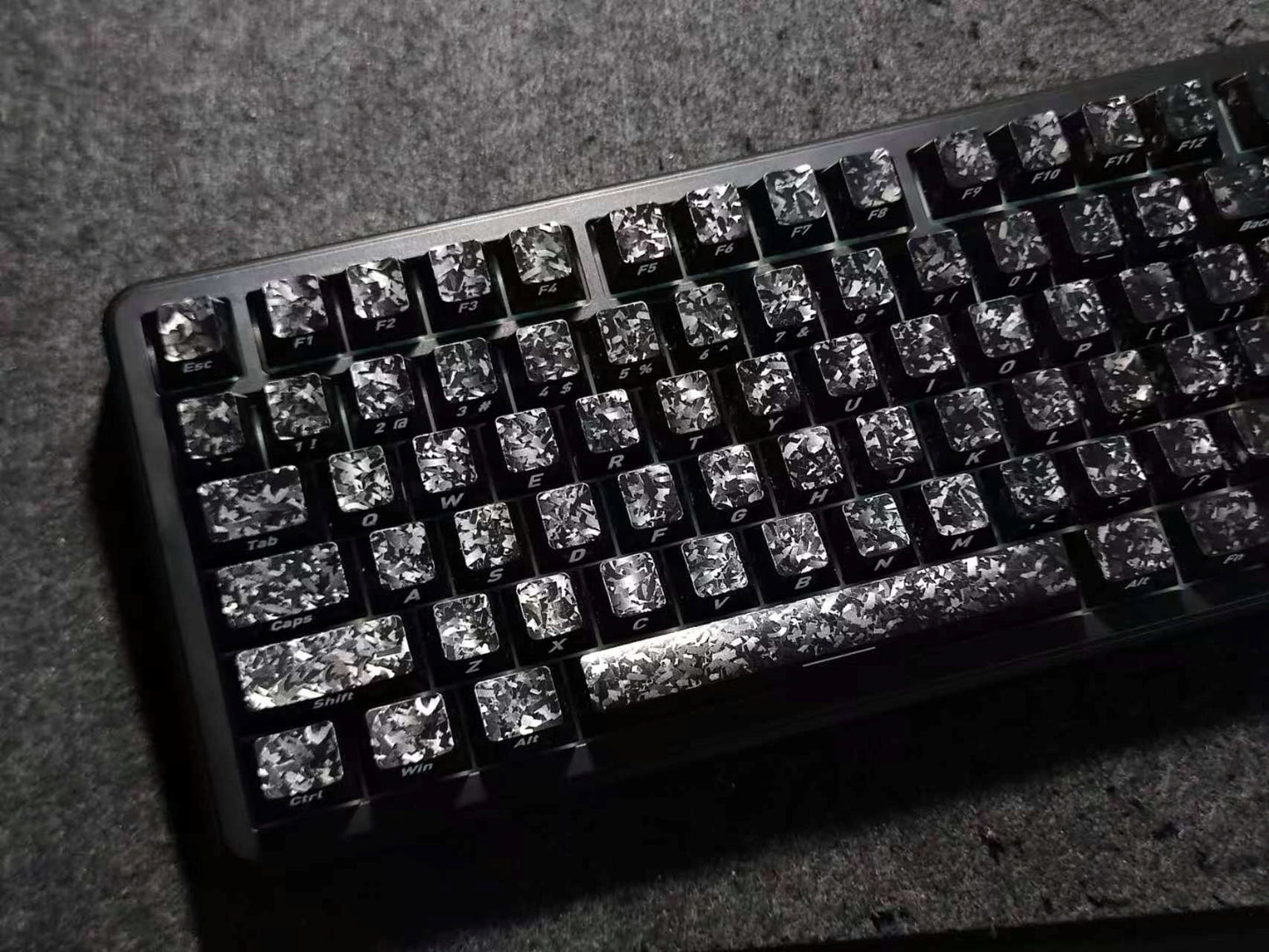 Carbon Fiber Texture Cherry Keycaps