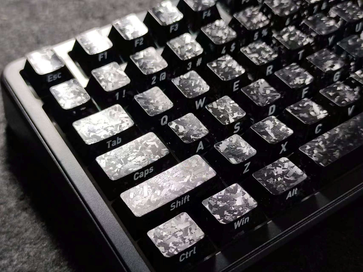 Carbon Fiber Texture Cherry Keycaps