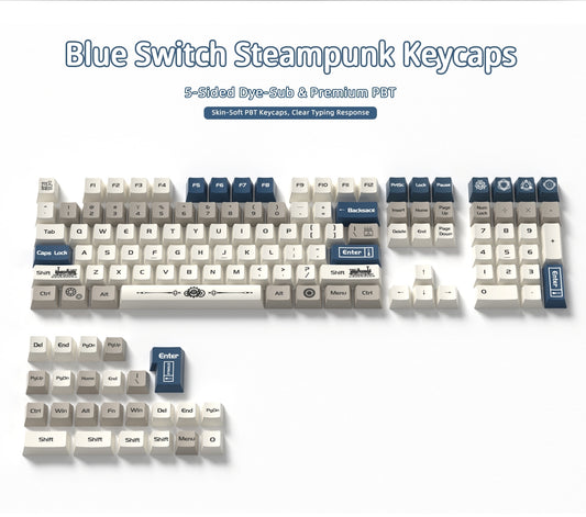 Blue Switch Steampunk Cherry PBT Keycaps