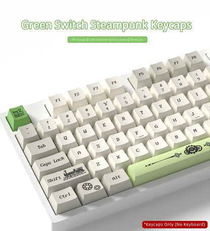 Green Switch Steampunk Cherry PBT Keycaps