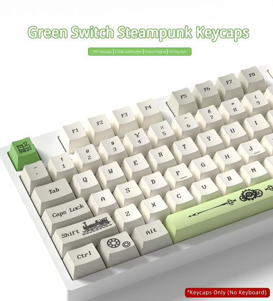 Green Switch Steampunk Cherry PBT Keycaps