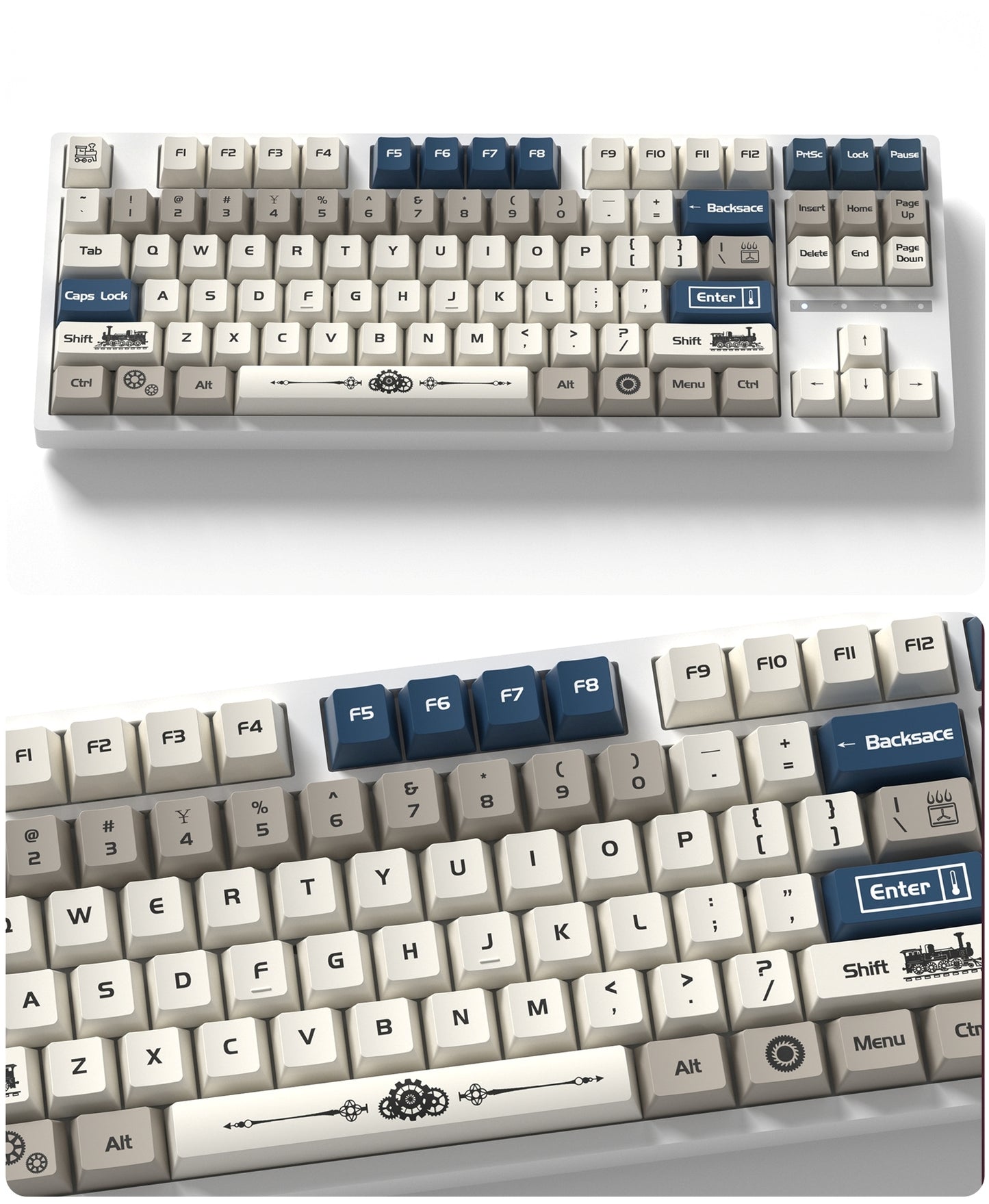 Blue Switch Steampunk Cherry PBT Keycaps
