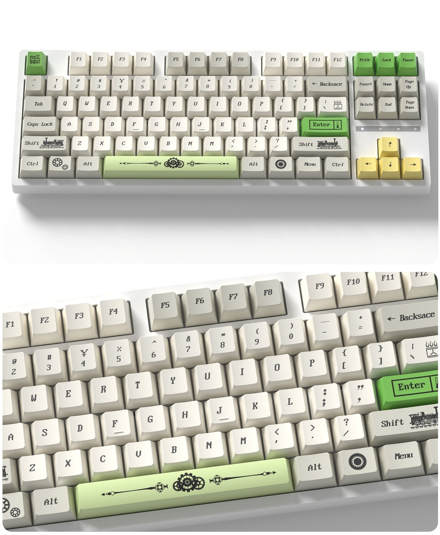 Green Switch Steampunk Cherry PBT Keycaps