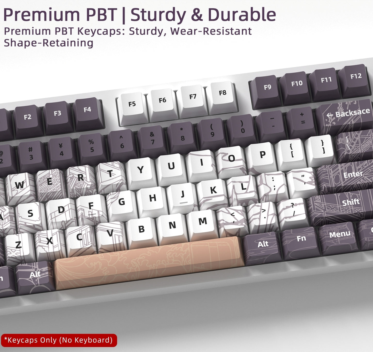 Purple Gray Opulent Cherry PBT Keycaps