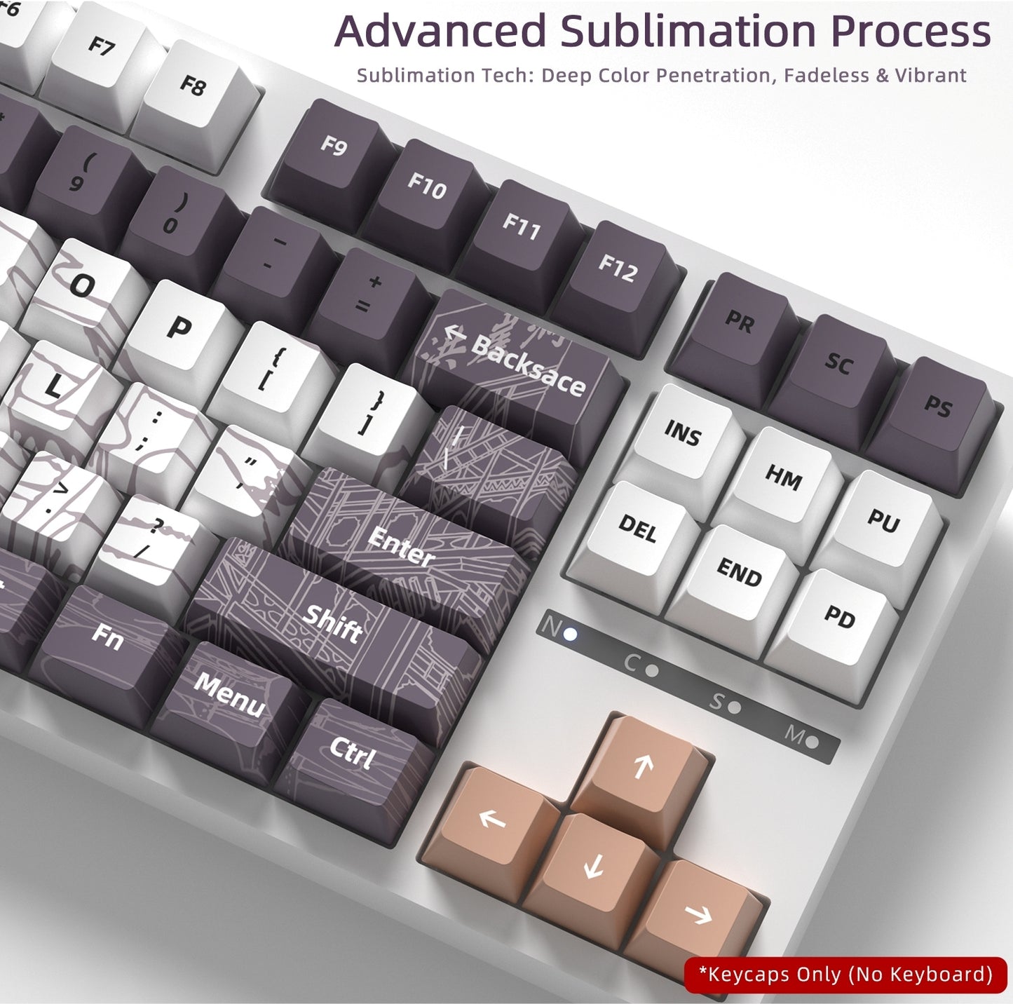 Purple Gray Opulent Cherry PBT Keycaps