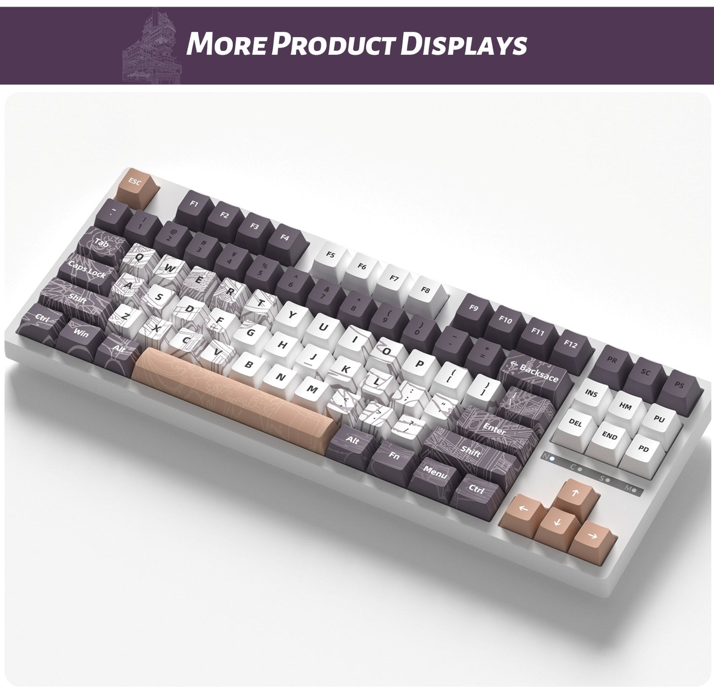 Purple Gray Opulent Cherry PBT Keycaps