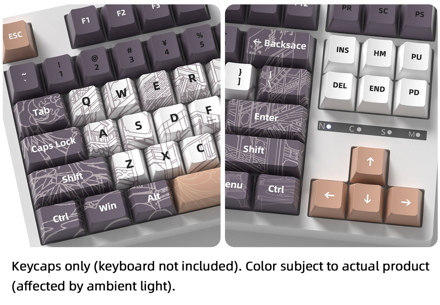 Purple Gray Opulent Cherry PBT Keycaps