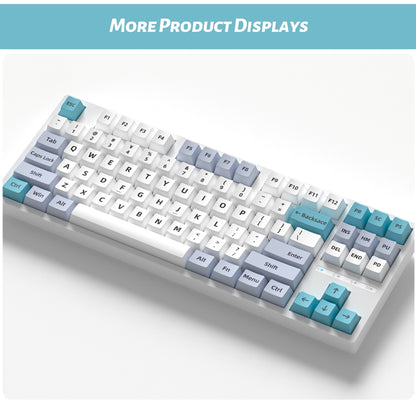 Glazed Cyan Light Gray Cherry PBT Keycaps