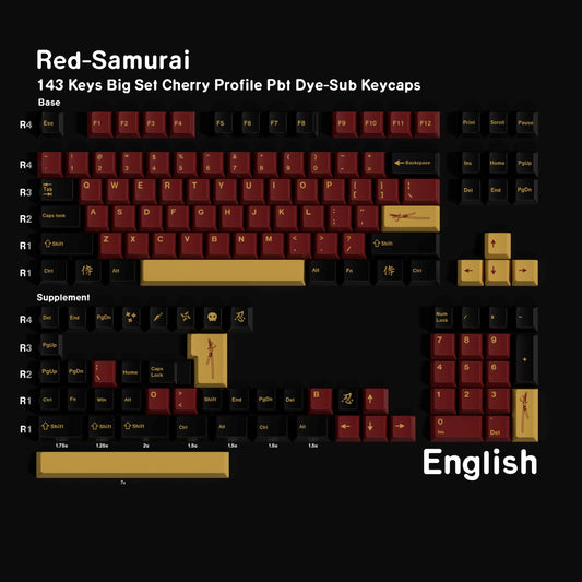 Red Samurai Inspired Cherry PBT Keycaps