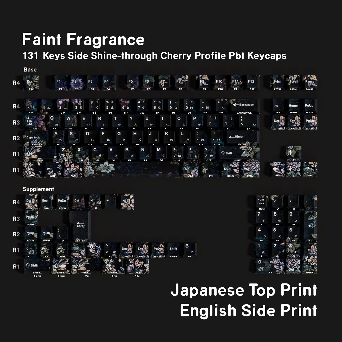 Faint Fragrance Cherry Dual Legends Backlit Keycaps