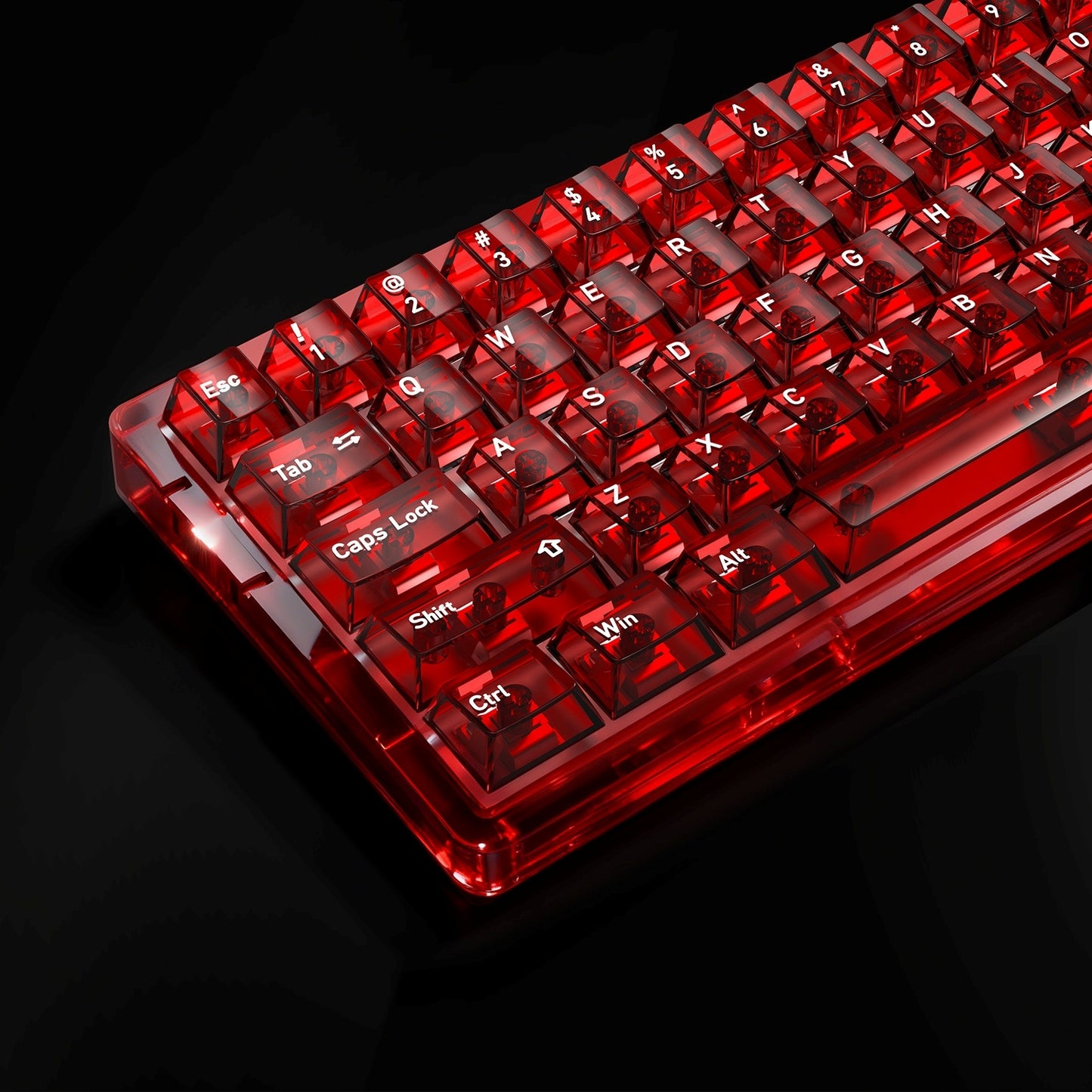 Crystal Red  English Japanese Transparent Cherry Keycaps