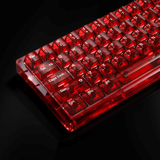 Crystal Red  English Japanese Transparent Cherry Keycaps