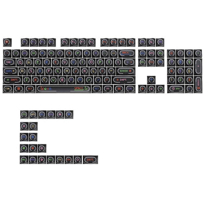 Black C Shaped Thick PBT Keycaps With Backlit Ring