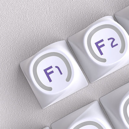 Pure White C Shaped Thick PBT Keycaps With Backlit Ring