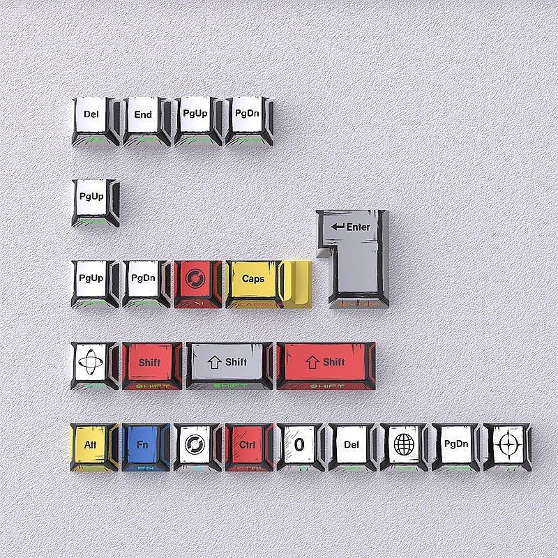 Comic Manga Cartoon Dual Legends Shinethrough Keycaps