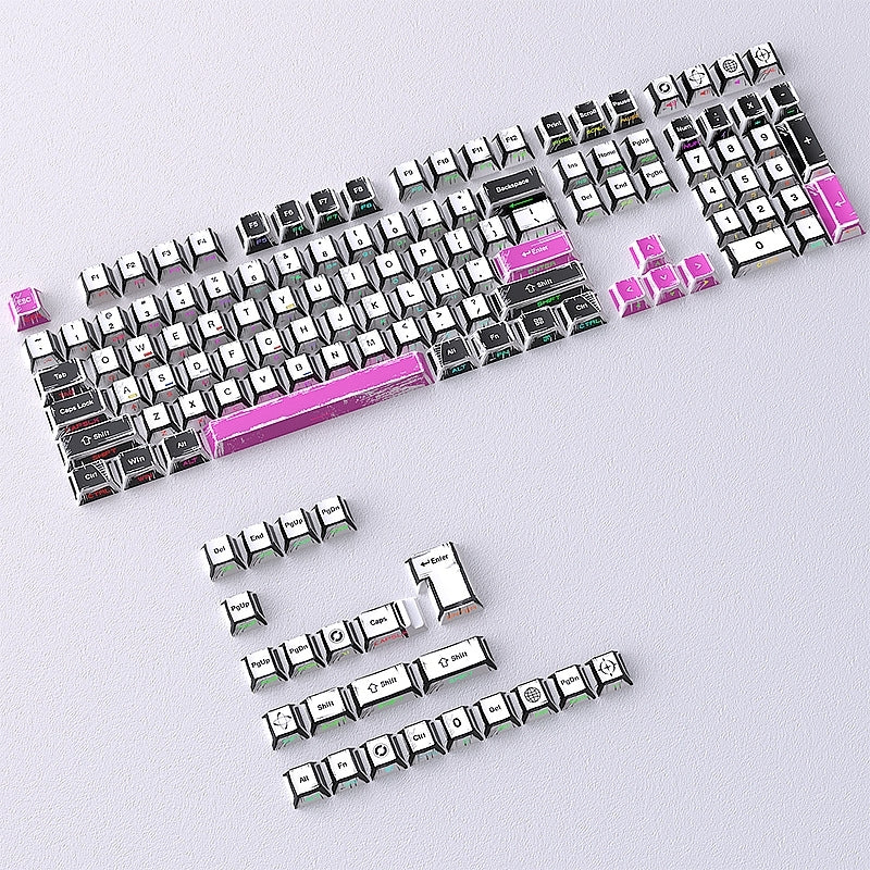 Comic Manga Purple Dual Legends Cherry Shinethrough Keycaps