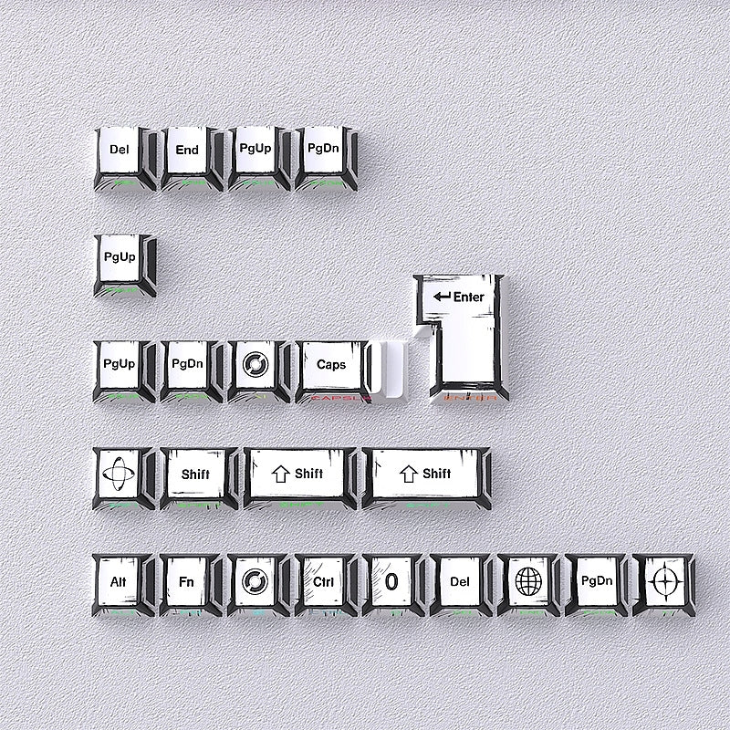 Comic Manga Purple Dual Legends Cherry Shinethrough Keycaps