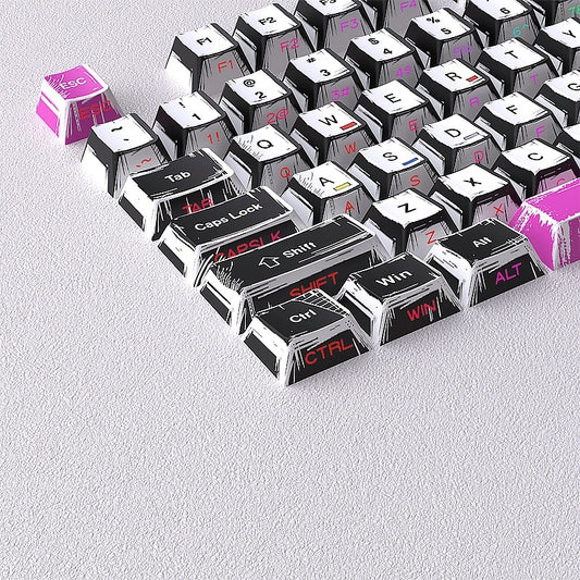 Comic Manga Purple Dual Legends Cherry Shinethrough Keycaps