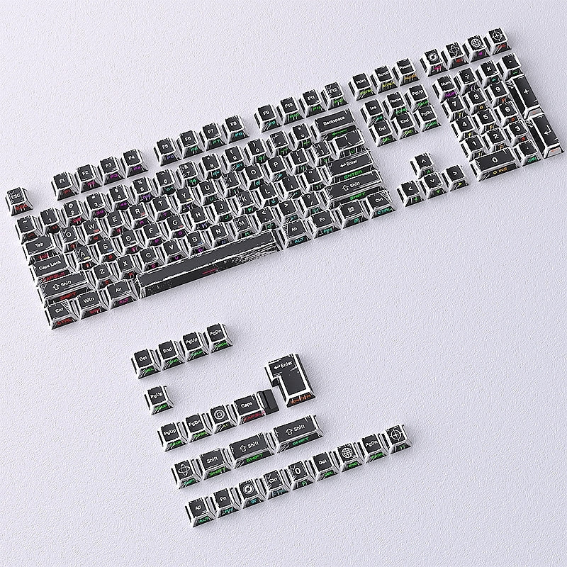 Comic Manga Black Dual Legends Shinethrough Keycaps