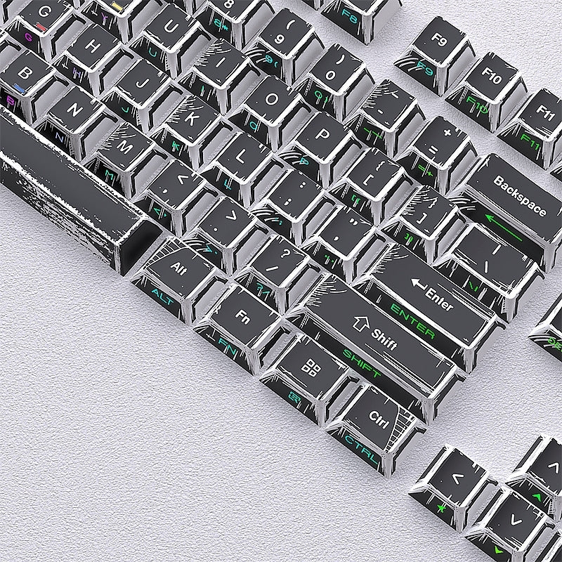 Comic Manga Black Dual Legends Shinethrough Keycaps