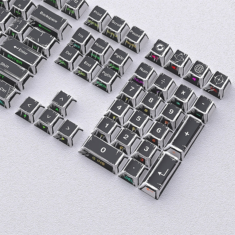 Comic Manga Black Dual Legends Shinethrough Keycaps