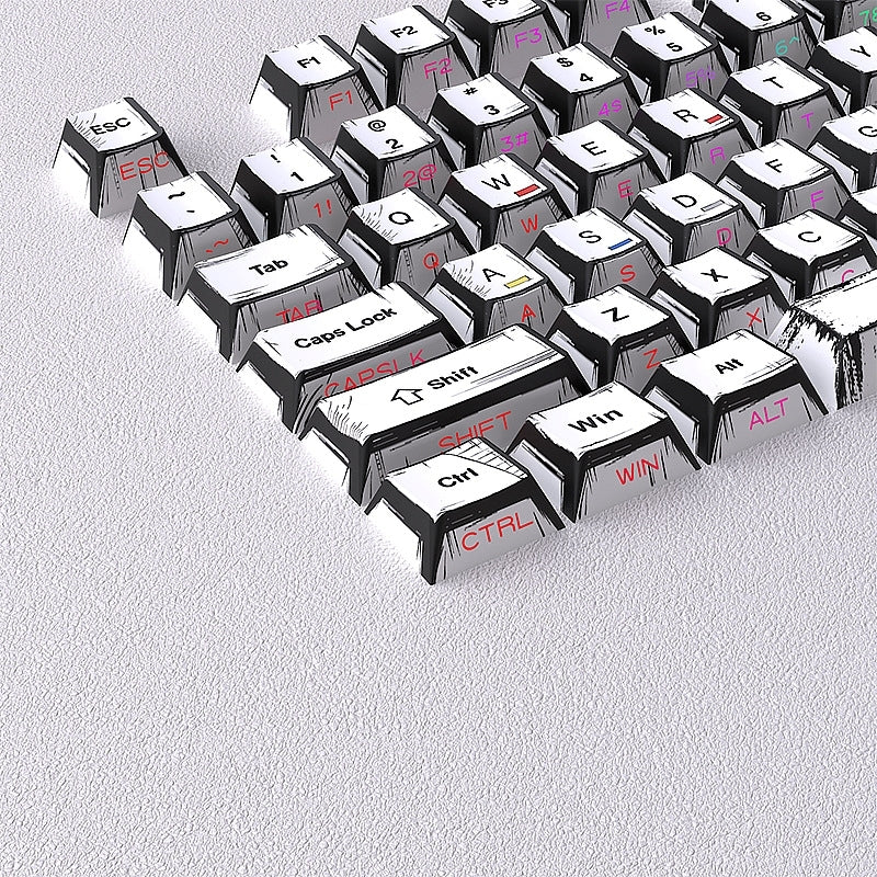 Comic Manga White Dual Legends Shinethrough Cherry Keycaps